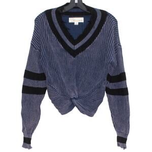 Vintage Havana Sweater Y2K Academia Cottage Preppy Old Money Grunge Blue Small